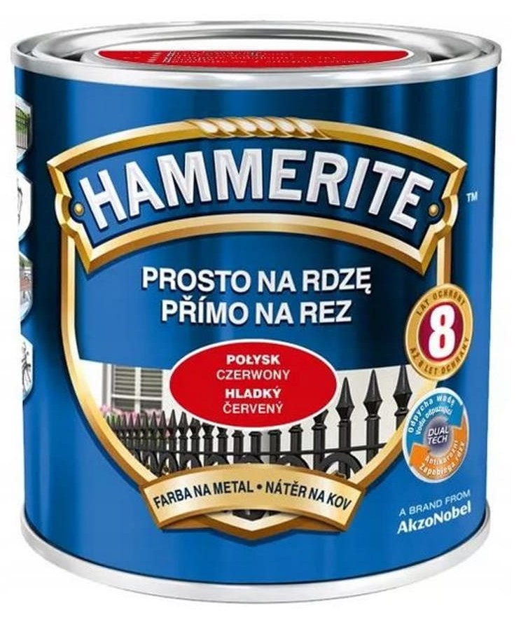 Hammerite Prosto na Rdzę Połysk Czerwony 0,7 L